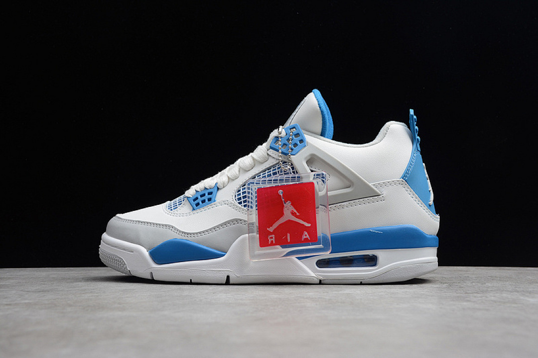 Jordan AIR Jordan 4 RETRO WHITE/MILITARY BLUE-NTRL GREY · 308794-105, photo 1