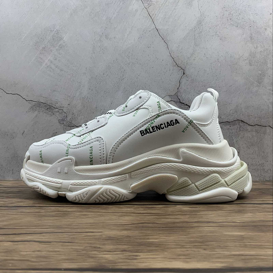 [Balenciaga TRIPLE S WHITE/WHITE/BLACK]-[WOMAN:35-39]-[MAN:40-46], photo 1
