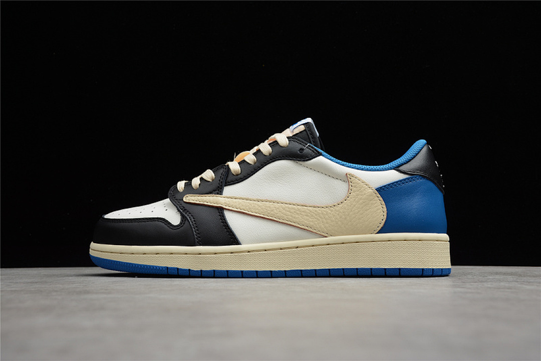 Jordan [DM7866-140]-[CJ RAGMENT DESIGN X TRAVIS SCOTT AIR JORDAN 1 RETRO LOW WHITE/BLUE/BLACK], photo 1