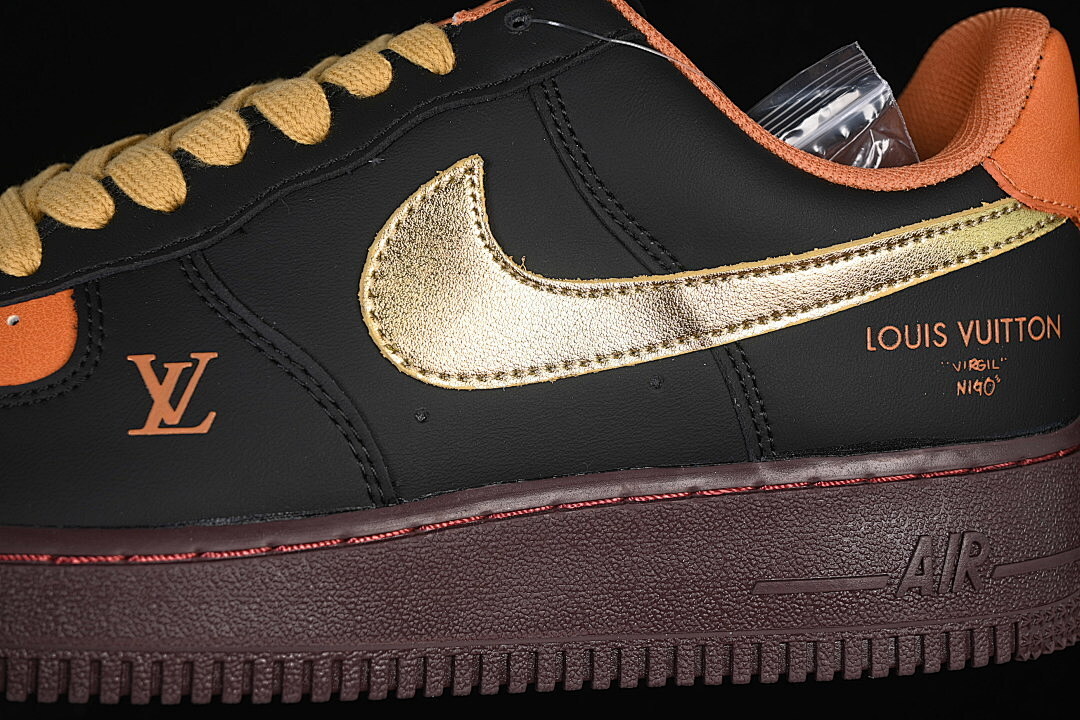 Nike [FV3694-101]-[AIR FORCE 1 07 LOW BLACK/ORANGE/GOLD]-[WOMAN:36-39]-[MAN:40-45] - Image 8