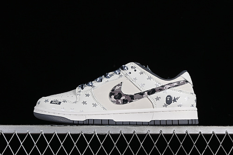 Bape Nike SB DUNK LOW BAPE WHITE/GREY/BLACK · DQ1098-351, photo 1