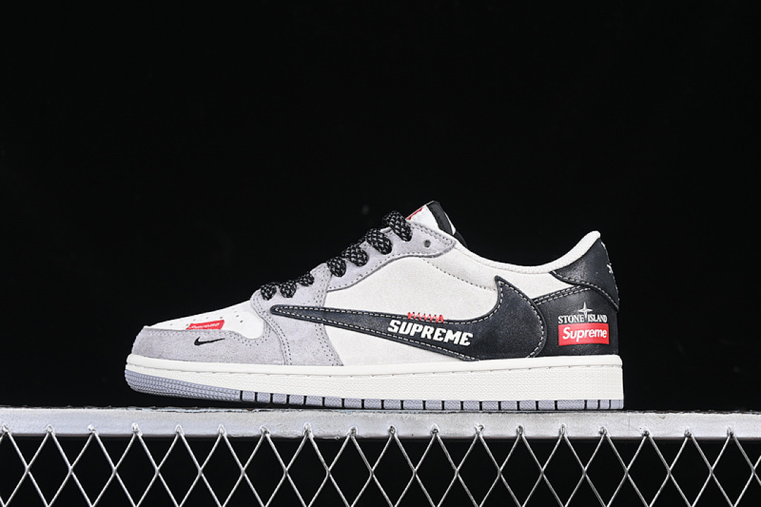 Jordan [DM7866-050]-[TRAVIS SCOTT X FRAGMENT DESIGN AIR JORDAN 1 LOW OG SP WHITE/GREY/BLACK]-[36-45], photo 1