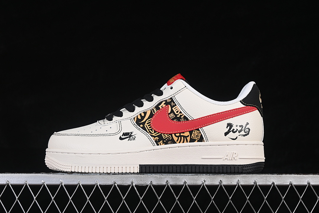 Nike [QW5288-122]-[AIR FORCE 1 07 LOW WHITE/BLACK/RED/GOLD]-[WOMAN:36-39]-[MAN:40-45] - Image 2