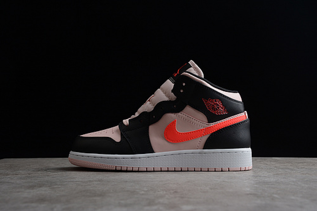 Jordan [554725-604]-[AIR JORDAN 1 MID GS BLACK PINK CRIMSON ATMOSPHERE/INFRARED 23]-[WOMAN:35.5-39], photo 1