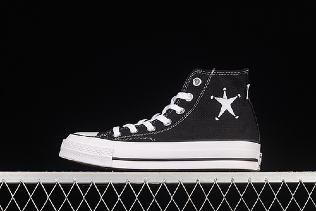Converse [A01765C]-[CHUCK 70 HIGH X STUSSY BLACK/BLACK/WHITE]-[WOMAN:35-39.5]-[MAN:40-44], photo 1