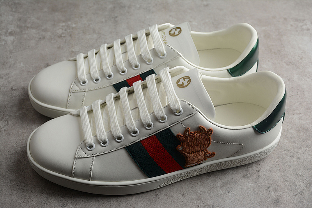 Gucci [GU*CCI ACE EMBROIDERED LOW-TOP SNEAKER WHITE/GREEN/RED]-[WOMAN:35-39]-[MAN:40-44] - Image 8