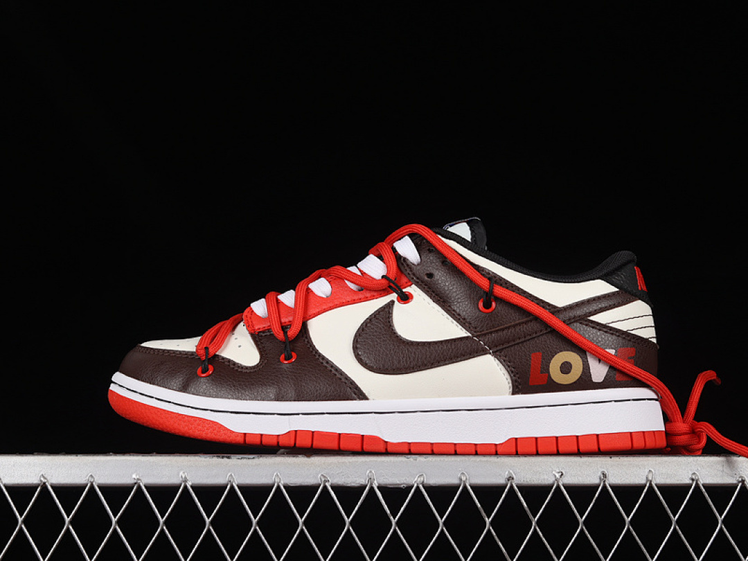 Unbranded [DD3363-100]-[DUNK LOW LOVE WHITE/BROWN/RED]-[WOMAN:36-39]-[MAN:40-46], photo 1