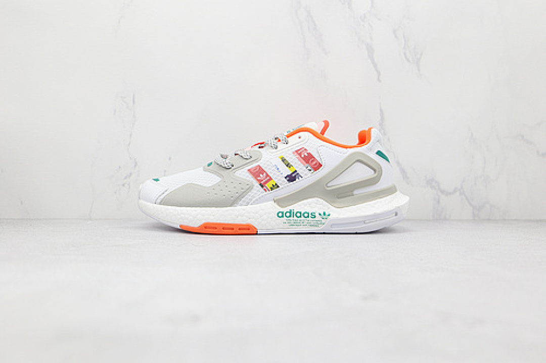 Unbranded [FY3811]-[DAY JOGGER BOOST SHOES WHITE/GREY/ORANGE-GREEN]-[WOMAN:36-39]-[MAN:40-45], photo 1