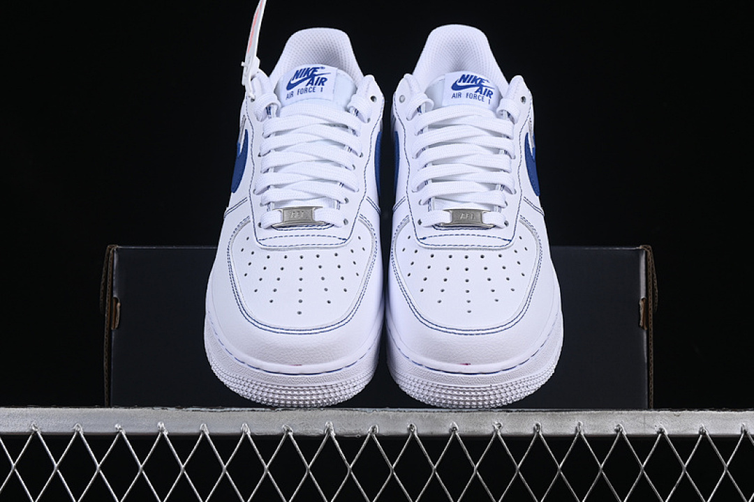 Nike [HQ2037-100]-[AIR FORCE 1 07 LOW WHITE/DEEP ROYAL BLUE]-[WOMAN:36-39]-[MAN:40-45] - Image 13