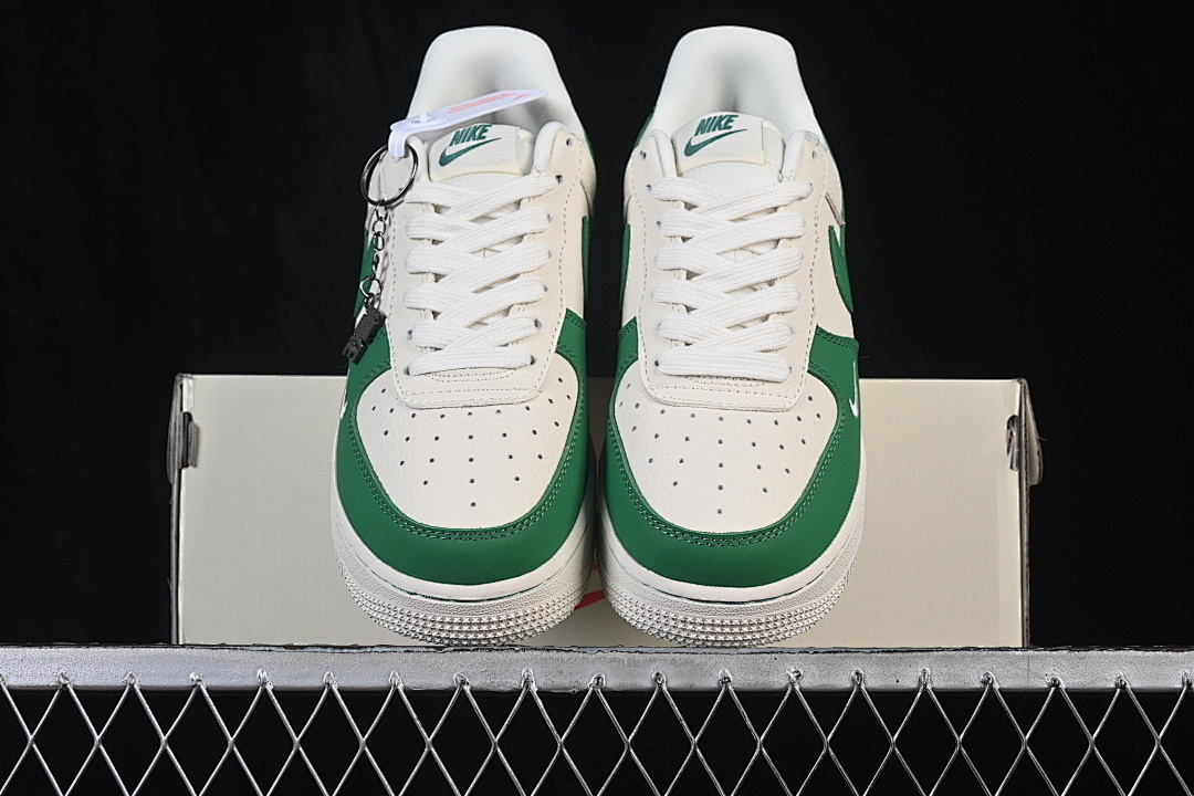 Nike [FV3694-111]-[AIR FORCE 1 07 LOW CASUAL SNEAKERS BEIGE/GREEN/BEIGE]-[WOMAN:36-39.5]-[MAN:40-45] - Image 13
