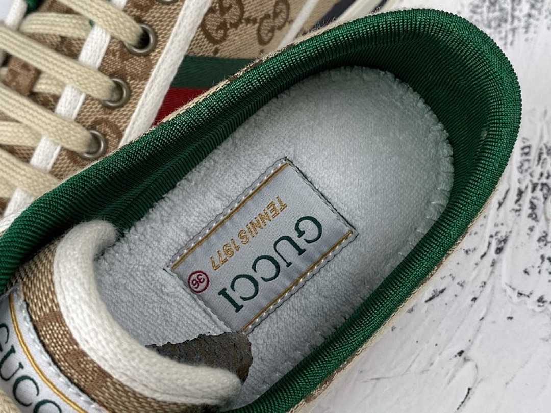 Gucci [GU*CCI ACE EMBROIDERED LOW-TOP SNEAKER LIGHT BROWN/GREEN/RED]-[UNISEX:35-44] - Image 9