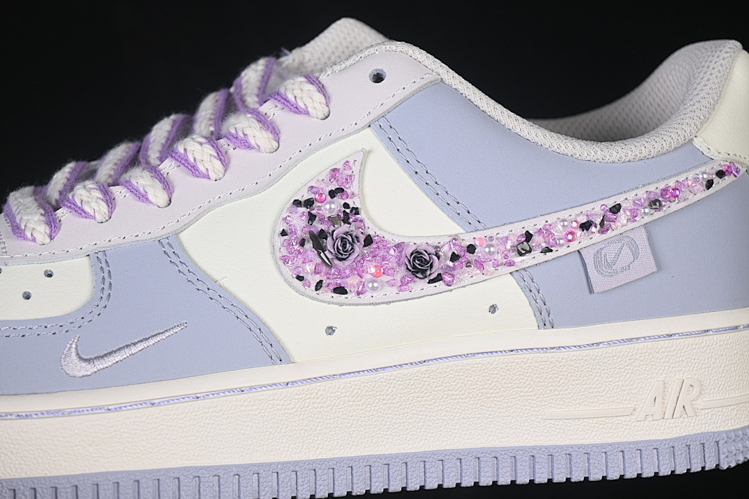 Nike [DB3301-212]-[AIR FORCE 1 07 LOW CASUAL SNEAKERS WHITE/BLUE/PURPLE]-[WOMAN:36-39]-[MAN:40-45] - Image 8