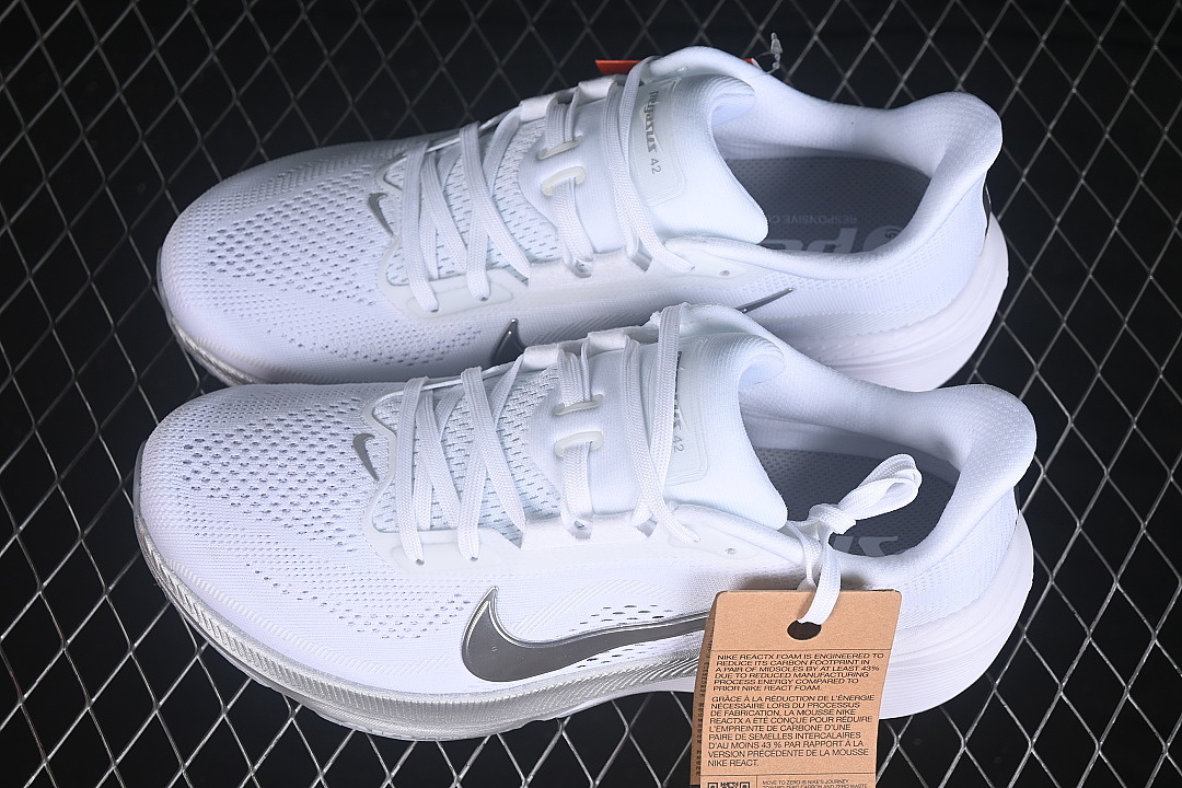 Nike [IB1881-102]-[AIR ZOOM PEGASUS 42 BREATHABLE SHOES WHITE/SILVER]-[WOMAN:36-39]-[MAN:40-46] - Image 10