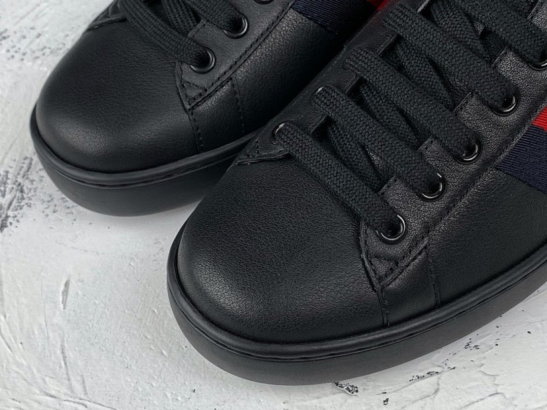Gucci [GU*CCI ACE EMBROIDERED LOW-TOP SNEAKER BLACK/NAVY BLUE/RED-GOLD]-[UNISEX:34-48] - Image 12