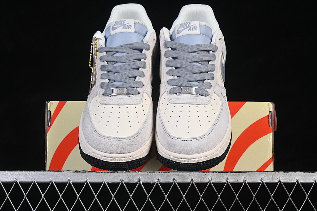 Nike [HT5088-633]-[AIR FORCE 1 07 LOW CASUAL SNEAKERS WHITE/GREY/BLUE]-[WOMAN:36-39]-[MAN:40-45] - Image 13