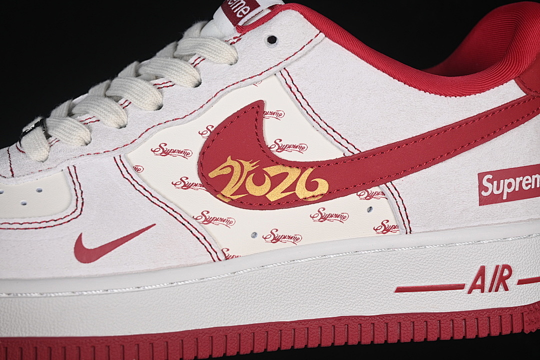 Nike [JP2026-133]-[AIR FORCE 1 07 LOW CASUAL SNEAKERS BEIGE/WHITE/RED]-[WOMAN:36-39]-[MAN:40-45] - Image 8