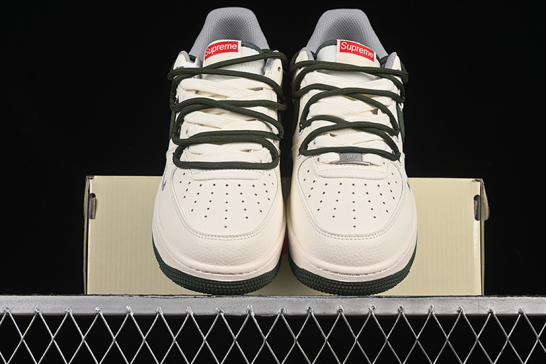 Nike [DM6868-070]-[AIR FORCE 1 07 LOW SUPREME GREY/BLACK/GREEN/BEIGE]-[WOMAN:36-39]-[MAN:40-45] - Image 13