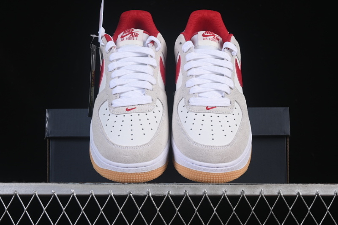 Nike [IB6388-101]-[AIR FORCE 1 07 LOW CASUAL SNEAKERS RED/WHITE/GREY]-[WOMAN:36-39]-[MAN:40-45] - Image 12