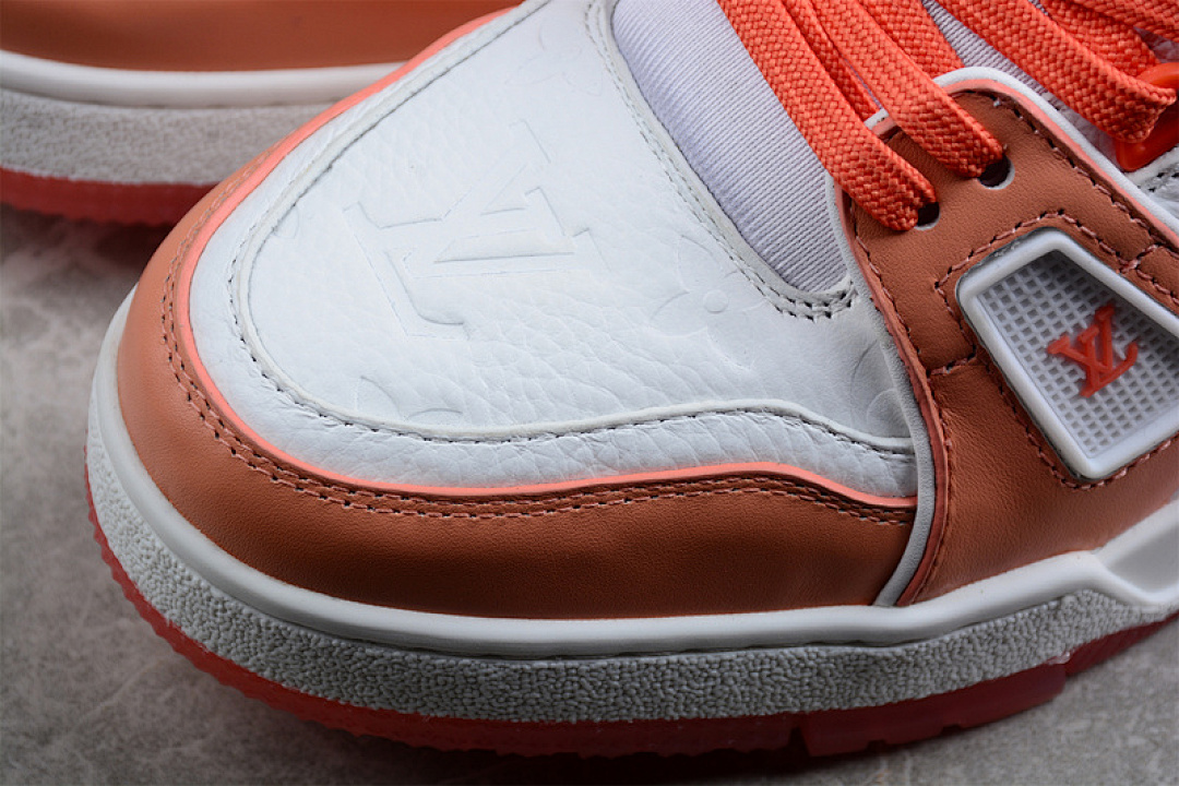 Louis Vuitton [L*V TRAINER LOW SNEAKERS WHITE/WHITE/ORANGE]-[WOMAN:36-39]-[MAN:40-45] - Image 9