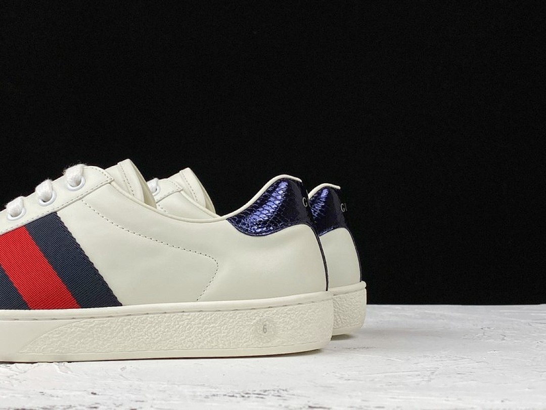Gucci [GU*CCI ACE EMBROIDERED LOW-TOP SNEAKER WHITE/NAVY BLUE/RED]-[UNISEX:34-48] - Image 11