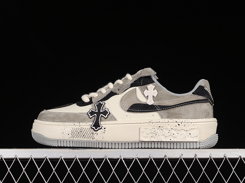 Nike Nike CHROME HEARTS X AIR FORCE 1 LOW 07 GREY/BEIGE/BLACK · CW6688-803, photo 1