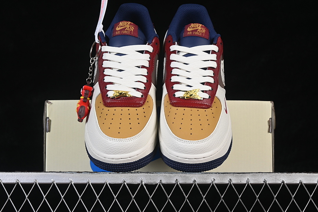 Nike [NH0601-535]-[AIR FORCE 1 07 LOW WHITE/BROWN/RED/NAVY BLUE/GOLD]-[WOMAN:36-39]-[MAN:40-45] - Image 13