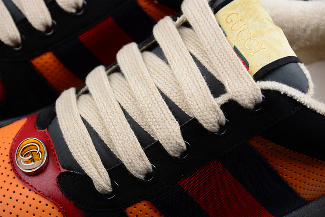 Gucci [GU*CCI ACE EMBROIDERED LOW-TOP BLACK/ORANGE/RED]-[MAN:40-45] - Image 8