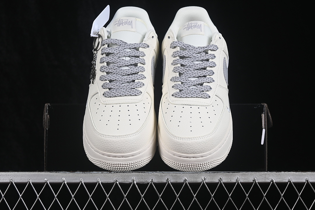 Nike [DN9688-143]-[AIR FORCE 1 07 LOW CASUAL SNEAKERS LIGHT GRAY/WHITE]-[WOMAN:36-39]-[MAN:40-45] - Image 12