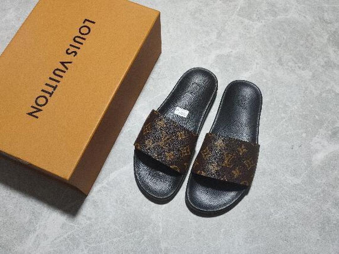 Louis Vuitton [L*V WATERFRONT SLIPPERS BLACK/BROWN/BLACK]-[WOMAN:35-39]-[MAN:40-45] - Image 8