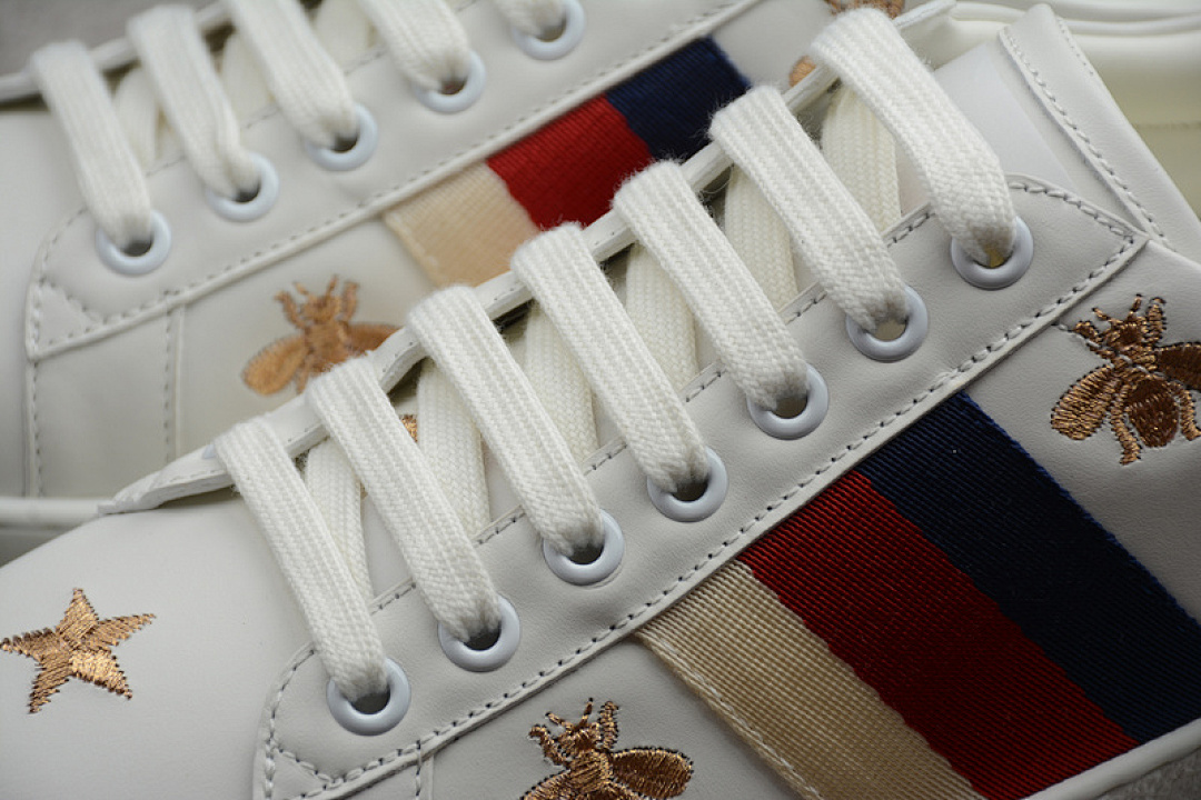 Gucci [GU*CCI ACE EMBROIDERED LOW-TOP SNEAKER WHITE/BLUE/GOLD]-[WOMAN:35-39]-[MAN:40-44] - Image 8