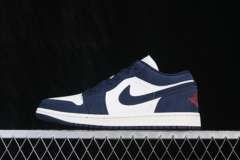 Jordan AIR Jordan 1 LOW AJ1 CASUAL SNEAKERS NAVY BLUE/WHITE · IO7448-400, photo 1