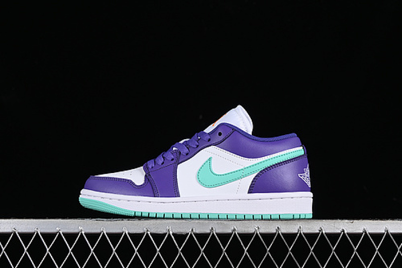 Jordan AIR Jordan 1 LOW HORNETS PSYCHIC PURPLE/HYPER JADE/WHITE/CONE · HJ9013-550, photo 1