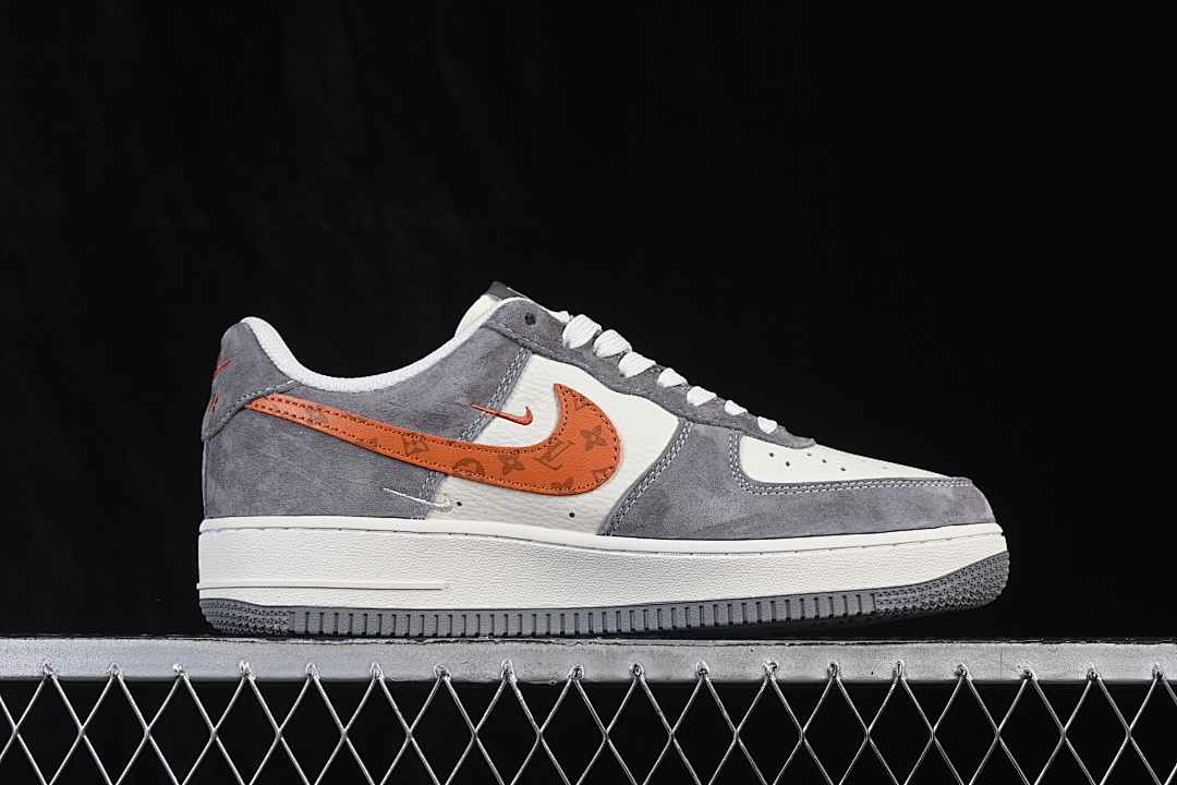 Nike [DC9486-109]-[AIR FORCE 1 07 LOW CASUAL SNEAKERS GREY/ORANGE/WHITE]-[WOMAN:36-39.5]-[MAN:40-45] - Image 15