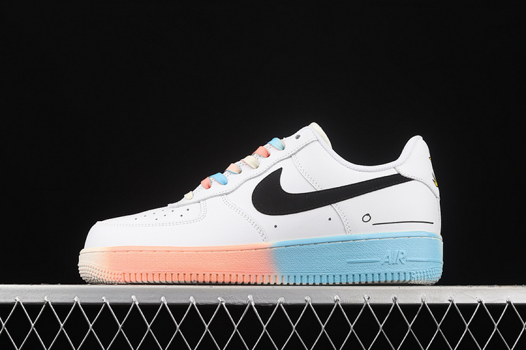 Nike [DJ4679-101]-[AIR FORCE 1 LOW 07 WHITE/BLACK/PINK-BLUE]-[WOMAN:36-39]-[MAN:40-45], photo 1