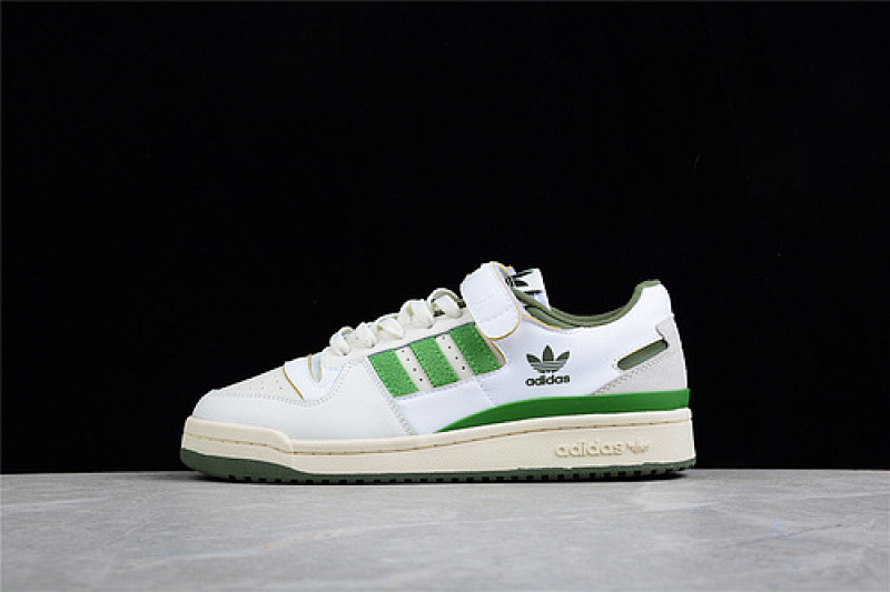 FORUM 84 LOW SHOES CLOUD WHITE/CREW GREEN/WILD PINE · FY8683, photo 1
