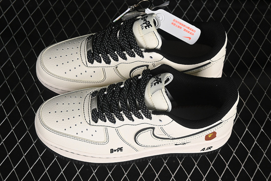 Nike [HH7518-067]-[AIR FORCE 1 07 LOW BAPE WHITE/BLACK]-[WOMAN:36-39]-[MAN:40-45] - Image 10