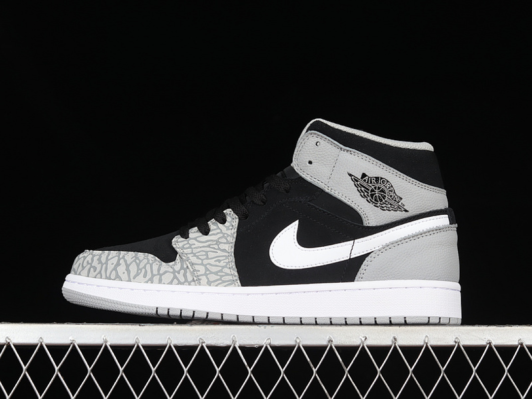 Jordan [DM1200-016]-[AIR JORDAN 1 MID SE ELEPHANT TOE BLACK/WHITE/LIGHT SMOKE GREY/UNIVERSITY (RED]), photo 1