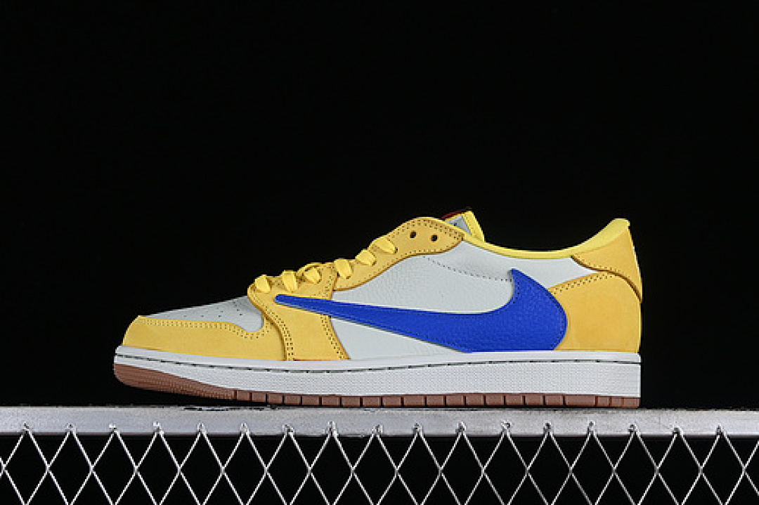 Jordan [DZ4137-700]-[TRAVIS SCOTT AIR JORDAN 1 RETRO LOW CANARY/RACER BLUE/LIGHT SILVER/MEDIUM (BROWN]), photo 1