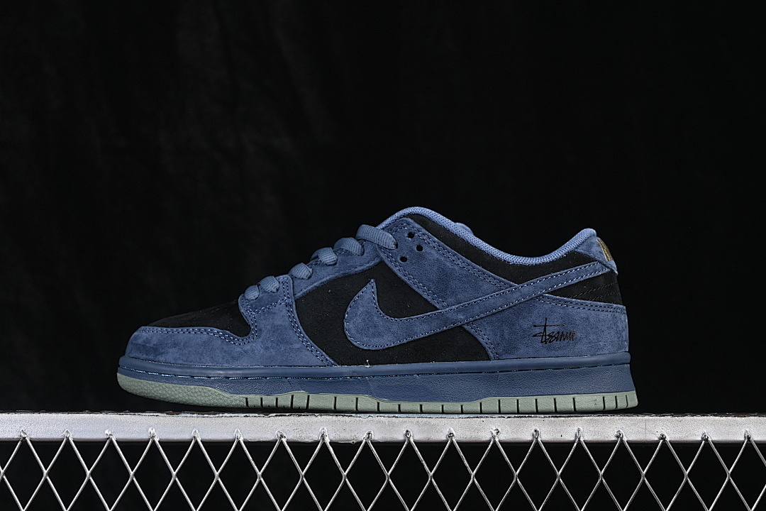 Nike DUNK LOW CASUAL SNEAKERS NAVY BLUE/GREY/BLACK · HF3063-002, photo 1