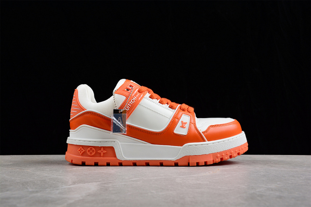 Louis Vuitton [L*V TRAINER SNEAKERS WHITE/WHITE/ORANGE]-[WOMAN:35-40]-[MAN:39-45] - Image 16