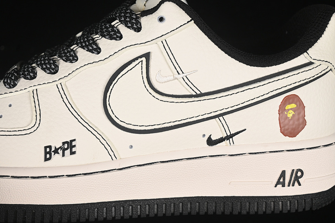 Nike [HH7518-067]-[AIR FORCE 1 07 LOW BAPE WHITE/BLACK]-[WOMAN:36-39]-[MAN:40-45] - Image 7