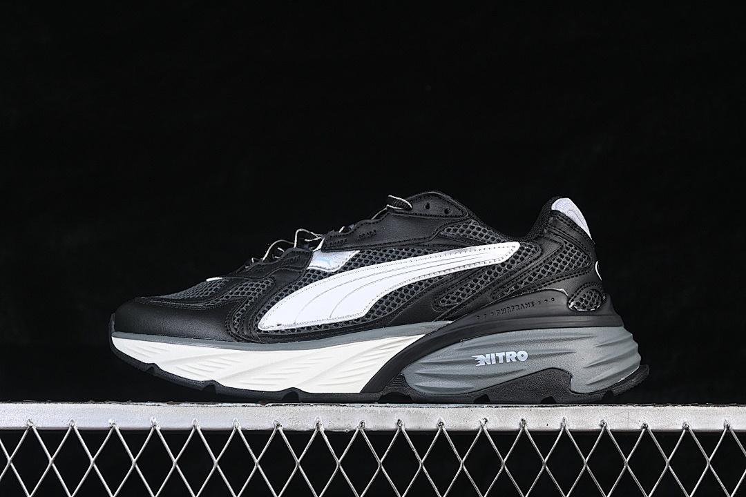 Unbranded [406203-03]-[FADE NITRO LS LEISURE RUNNING SHOES BLACK/WHITE/GREY]-[MAN:40-46], photo 1