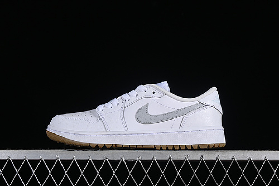 Jordan AIR Jordan 1 LOW RETRO GOLF WHITE/PURE PLATINUM/GUM MEDIUM BROWN · DD9315-111, photo 1