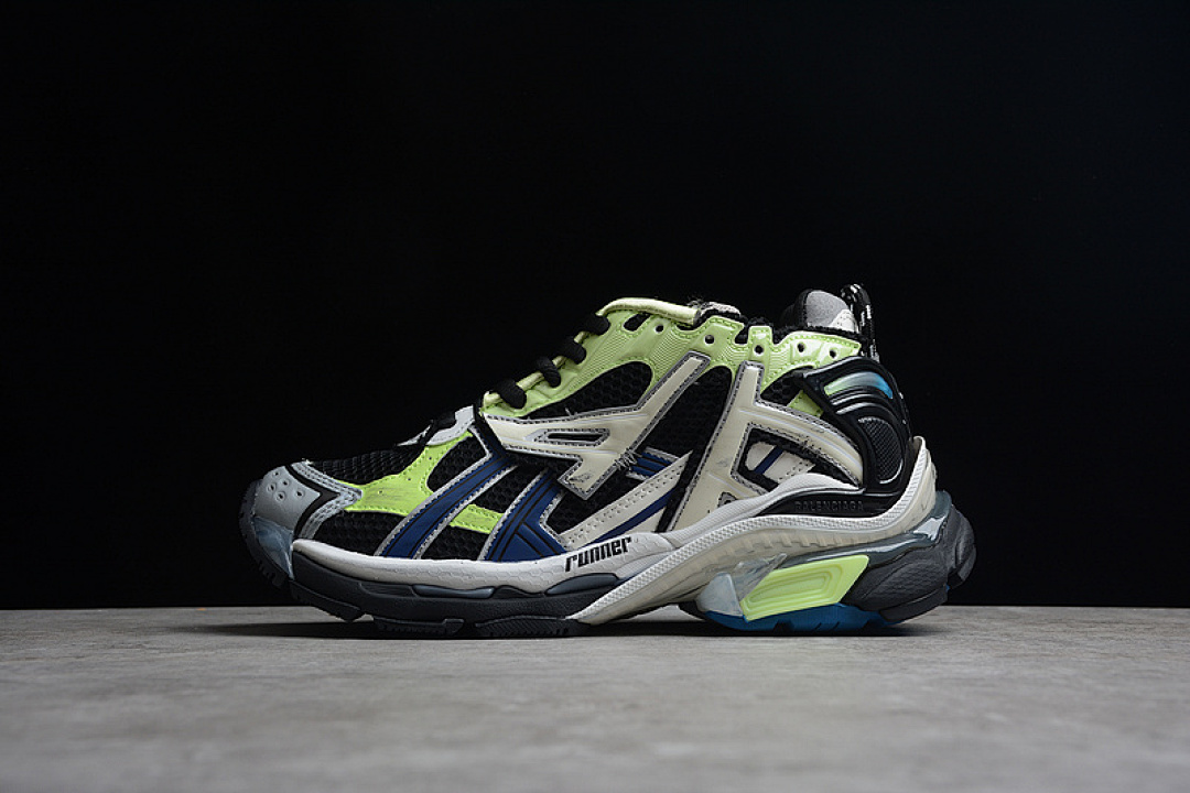 Unbranded [677402-W1RC6-0203]-[BA*LEN*CIAGA RUNNER SNEAKERS BLACK/GREY/GREEN]-[WOMAN:35-39]-[MAN:40-45], photo 1