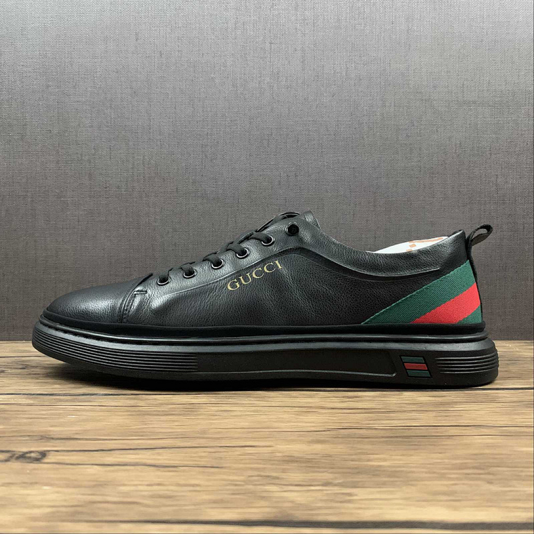 Gucci Gucci [ ACE EMBROIDERED LOW-TOP SNEAKER BLACK/GREEN/RED]-[MAN:38-44], photo 1