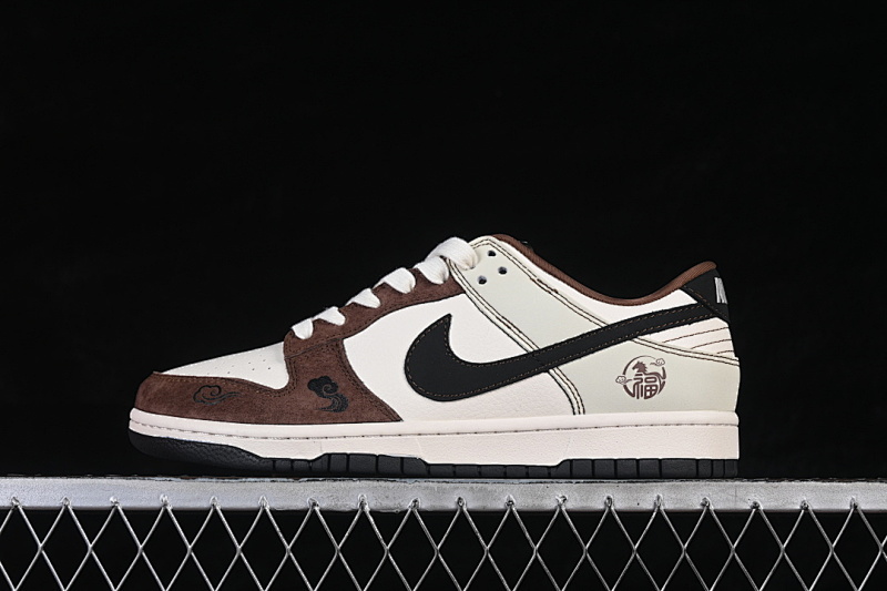 Nike SB DUNK LOW LOW-TOP CASUAL SKATE SHOES WHITE/BROWN · HG0026-013, photo 1