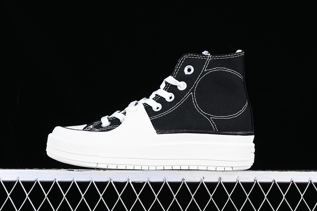 Converse [A05094C]-[CONVERSE CHUCK TAYLOR ALL STAR HIGH CONSTRUCT BLACK/VINTAGE WHITE/EGRET], photo 1