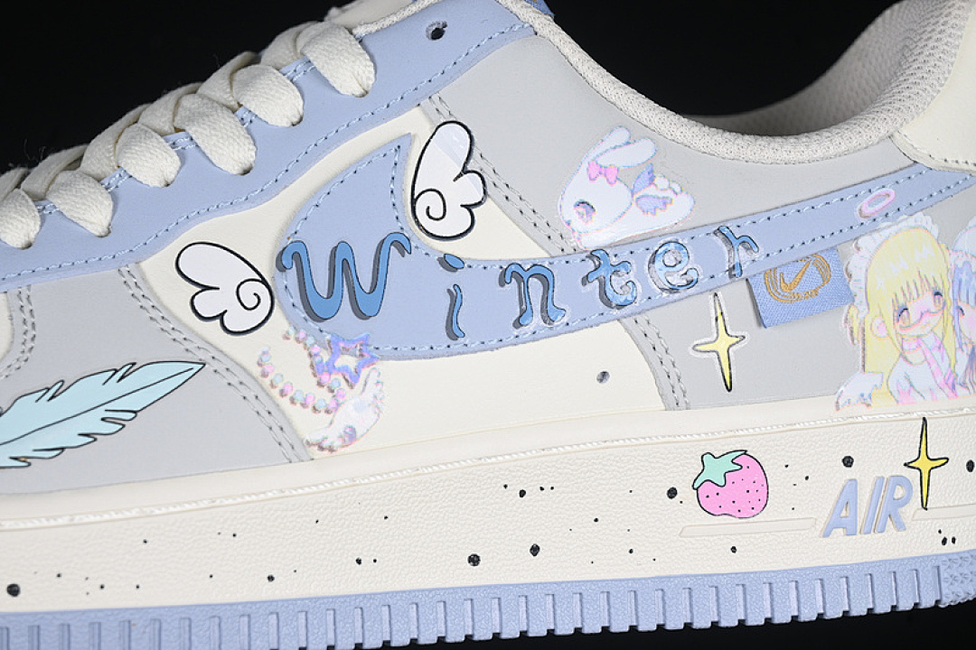 Nike [DB3301-711]-[AIR FORCE 1 07 LOW CHERUB WHITE/GREY/BLUE/GOLD]-[WOMAN:36-39]-[MAN:40-45] - Image 8