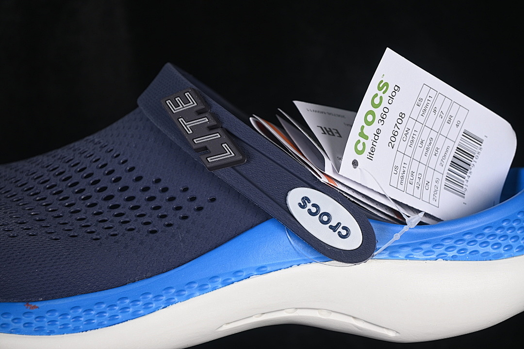Crocs [LITERIDE 360 CLOG FASHIONABLE ROUND TOED NAVY BLUE/WHITE/DARK BLUE]-[WOMAN:36-39]-[MAN:40-46] - Image 3