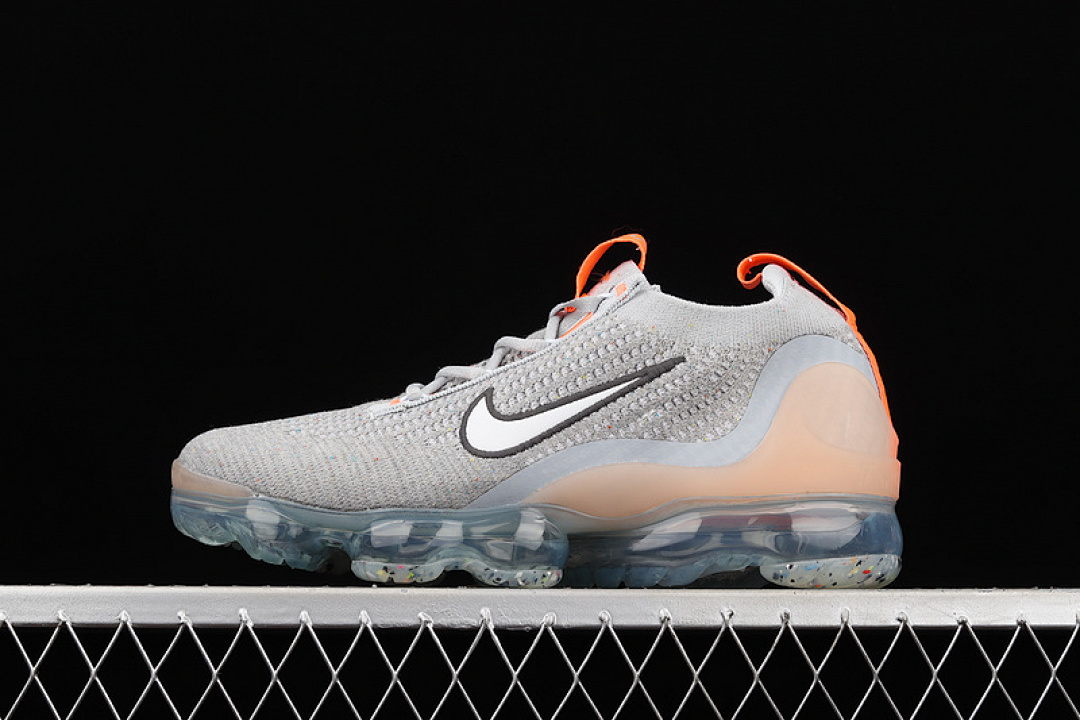 Fear of God [DH4084-002]-[AIR VAPORMAX 2021 FLYKNIT GREY FOG/WHITE/BRIGHT MANGO/ANTHRACITE/METALLIC (SILVER]), photo 1